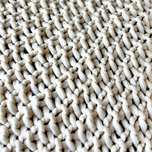 Soft Chunky Knitted Cream Throw Blanket