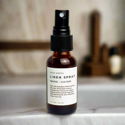 Mini Linen Spray - Embers + Leather