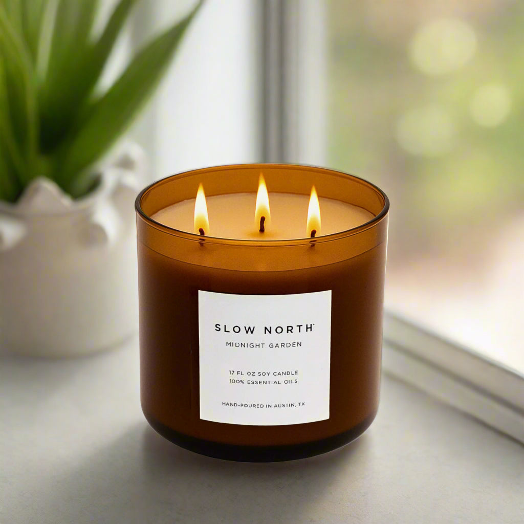 Midnight Garden (Lavender + Rosemary + Geranium) - Signature 3-Wick Candle