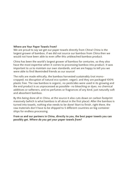 Panda Eco Paper | Bamboo Paper Towels Sample