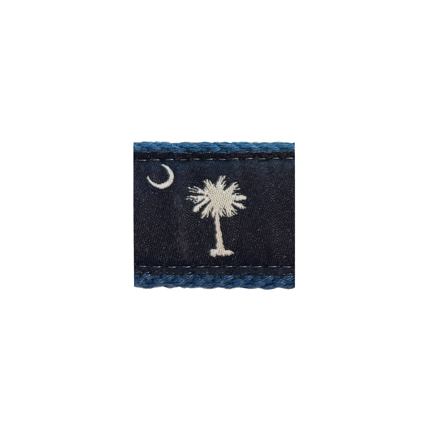 South Carolina Crescent Moon Palmetto State Flag Belt - Navy Blue