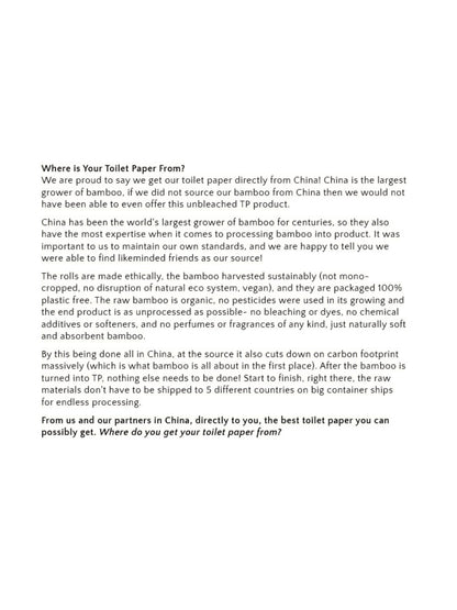 Panda Eco Paper | Bamboo Toilet Paper Sample