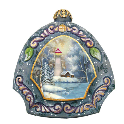 Harbor Light Sculpted Hand-Painted Christmas Ornament by G. DeBrekht - Coastal Holiday Decor - 6102832
