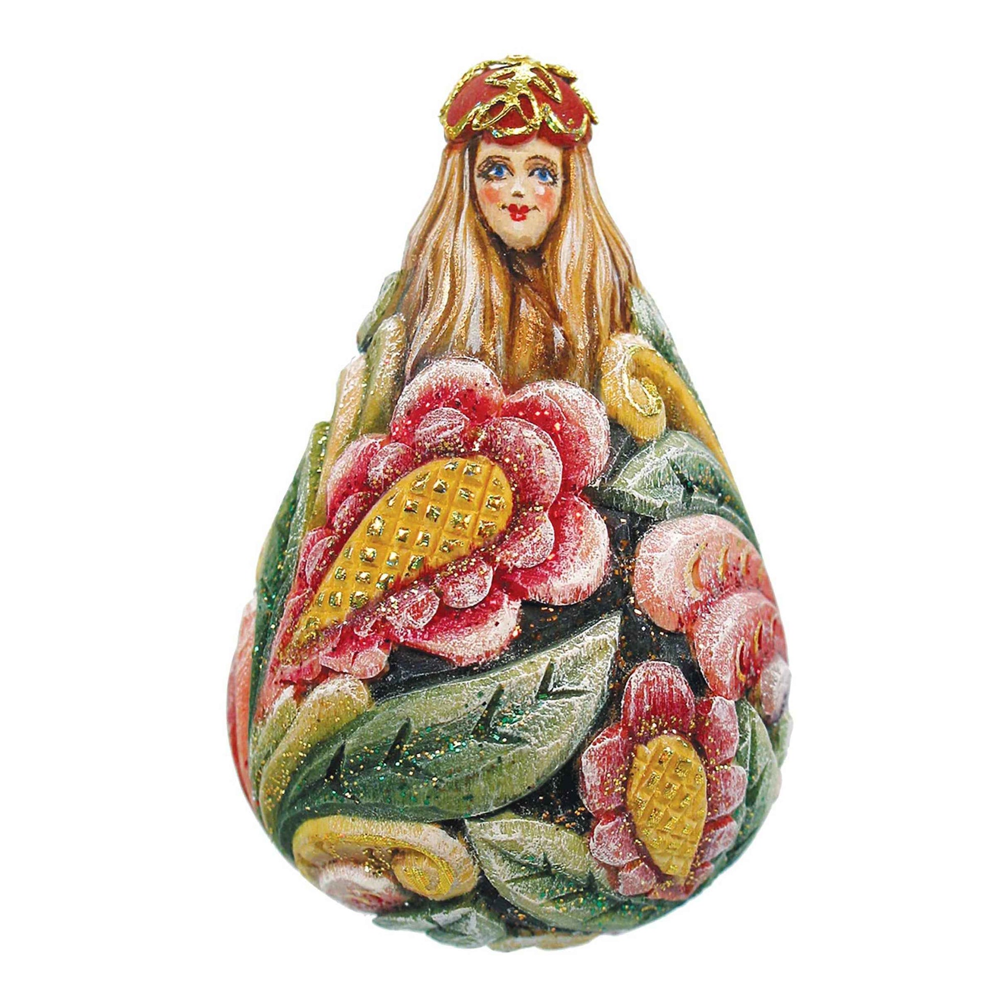 Flower Maiden Bell Sculpted Hand-Painted Christmas Ornament by G. DeBrekht - Love Family Kids Decor - 623151