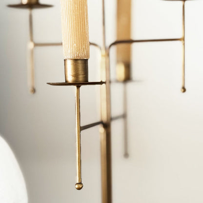 Freestanding Antique Iron Candelabra, Set of Two