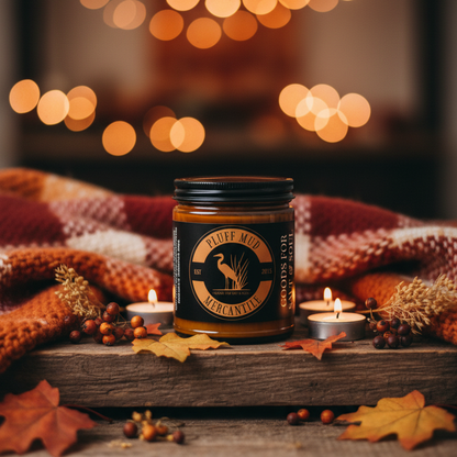 Cozy Fall Lifestyle - Pluff Mud 9oz Vintage Amber Candle
