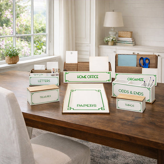 Green & White Desktop Organizer, Choose Your Style