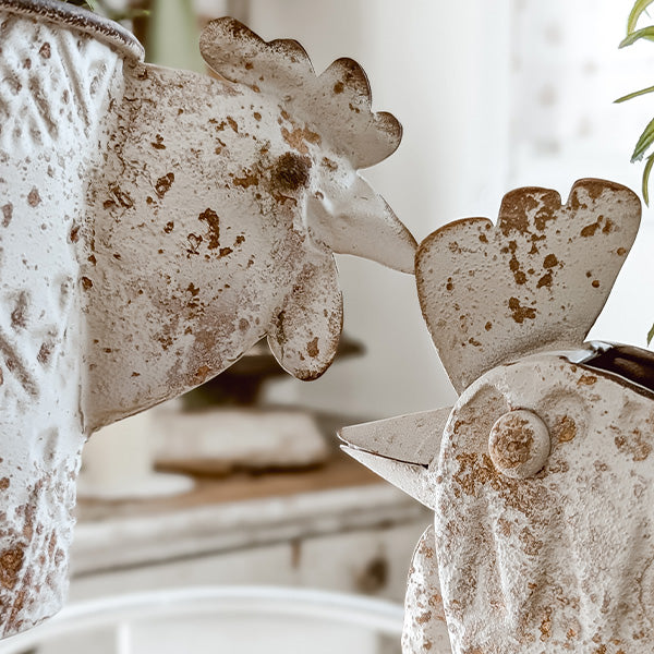 Indoor/Outdoor Distressed Hen Planter, Choose Your Style