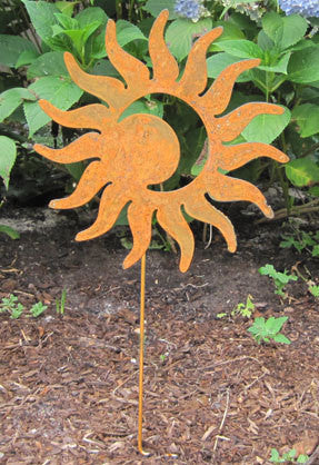 Sun Moon Metal Garden Art