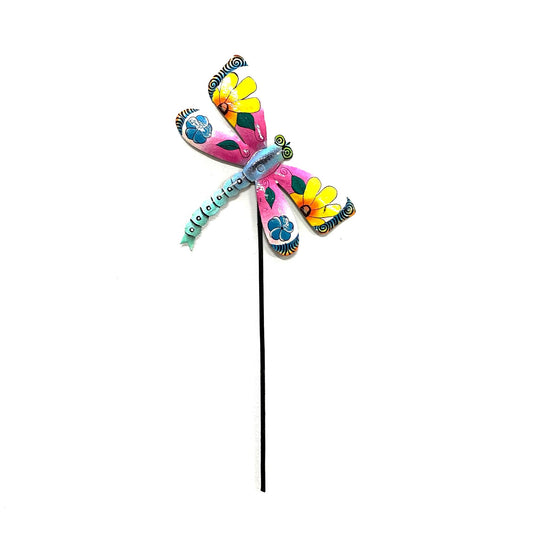 Floral Dragonfly Garden Stake