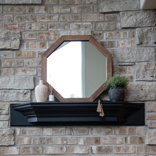 Octagon Wood Frame Mirror