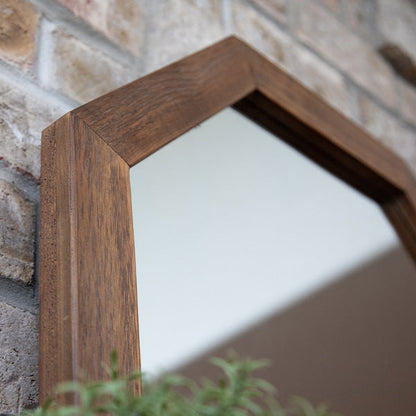 Octagon Wood Frame Mirror