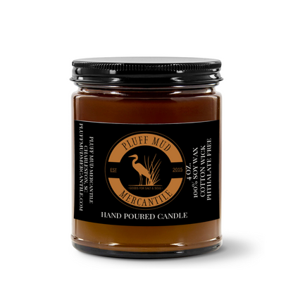 Pluff Mud Mercantile Vintage Amber 4oz Amber Jar Candle | 2.25"x1.5"