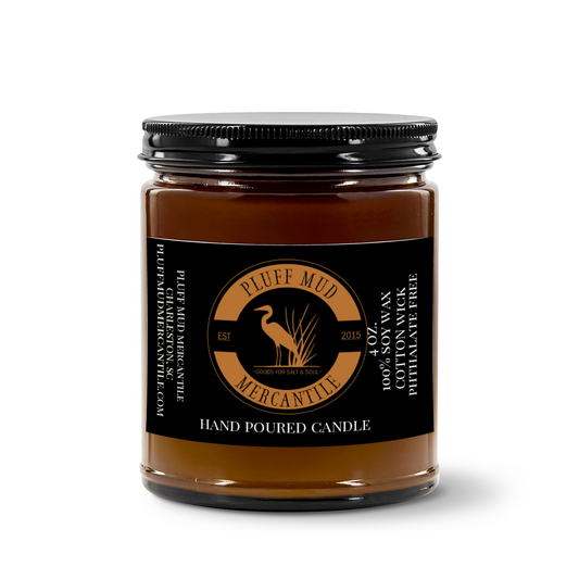 Pluff Mud Mercantile Vintage Amber 4oz Amber Jar Candle | 2.25"x1.5"