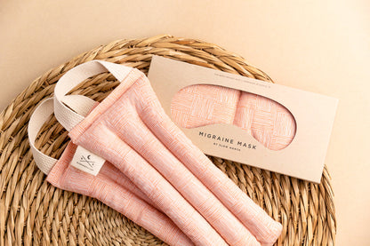 Eye Mask + Neck Wrap Bundle - Pink Pampas