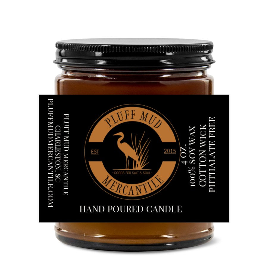 Pluff Mud Mercantile Vintage Amber 4oz Amber Jar Candle | 2.25"x1.5"