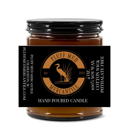 Pluff Mud Mercantile Vintage Amber 4oz Amber Jar Candle | 2.25"x1.5"