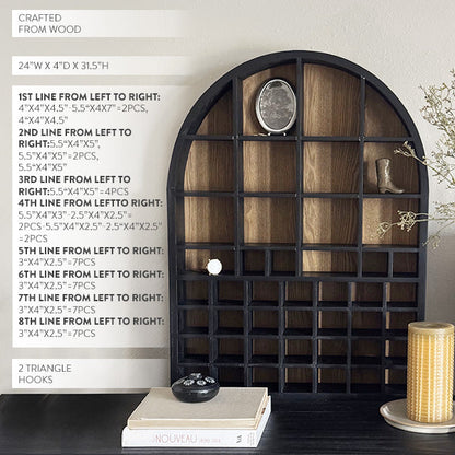 Arched Cubby Wood Wall Shelf