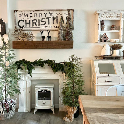 47 Inch Reclaimed Rustic Natural Wood Mantle