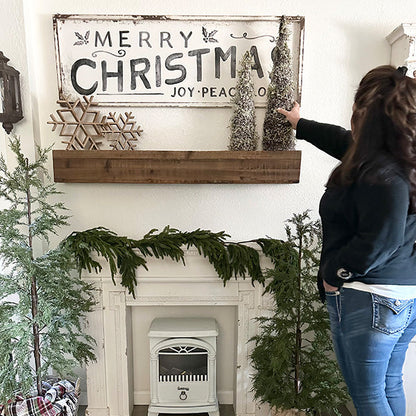 47 Inch Reclaimed Rustic Natural Wood Mantle