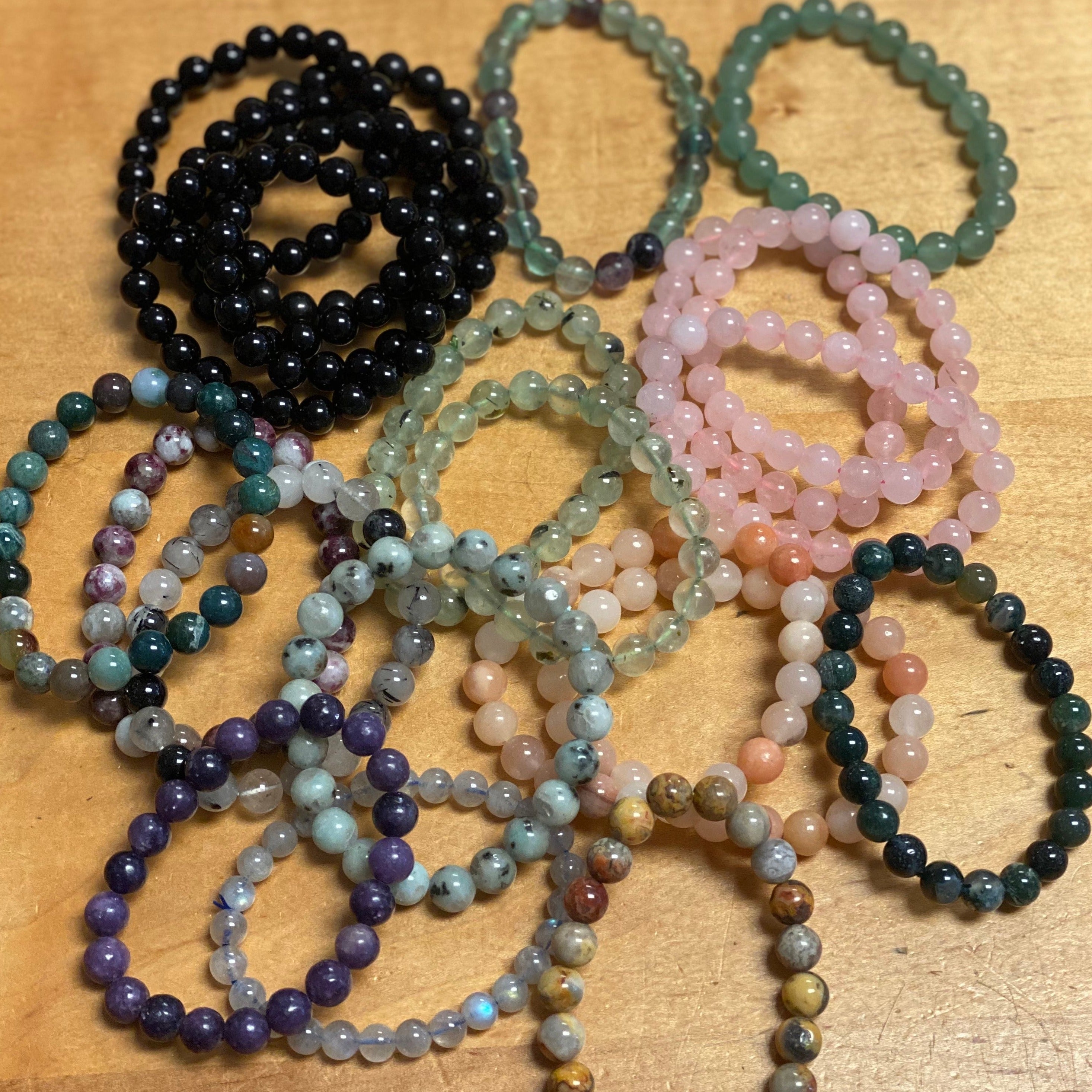 Buy Healing Crystal Bracelet, Gemstone Beads Bracelet Beaded for Women Men,  Bracelet Stack Amethyst Rose Quartz Black Obsidian Carnelian Citrine Online  in India - Etsy